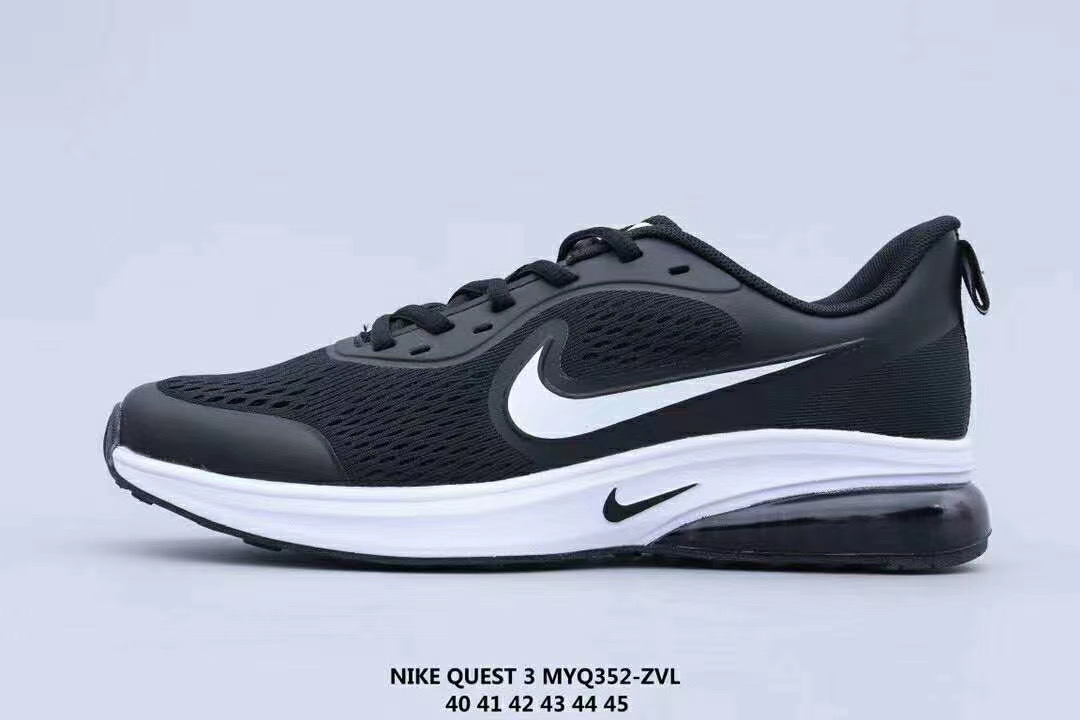 Nike Quest 3 MYQ Black White Swoosh Shoes - Click Image to Close